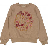 Wheat Sweatshirt Flower Circle Embroidery Sweatshirts 3204 khaki melange