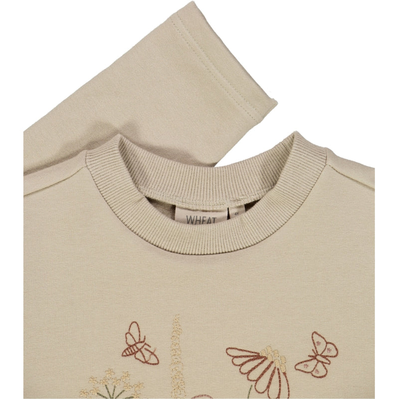 Wheat Main Sweatshirt Flowerbouquet Embroidery Sweatshirts 0070 gravel