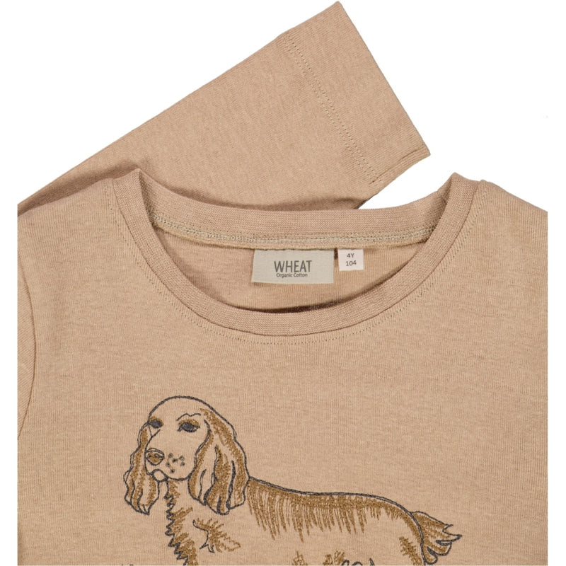 Wheat T-Shirt Dog Embroidery Jersey Tops and T-Shirts 3320 affogato