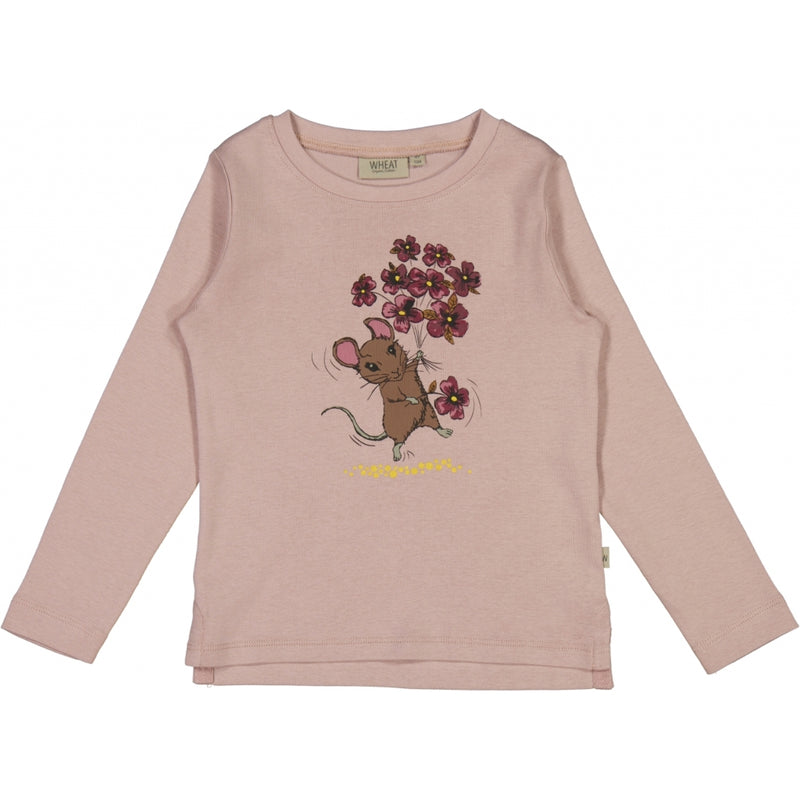 Wheat T-Shirt Flower Mouse Jersey Tops and T-Shirts 2487 rose powder