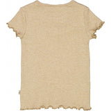 Wheat T-Shirt Rib Ruffle SS Jersey Tops and T-Shirts 5410 dark oat melange