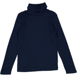 Wheat Wool T-Shirt Roll Neck Wool Jersey Tops and T-Shirts 1432 navy 