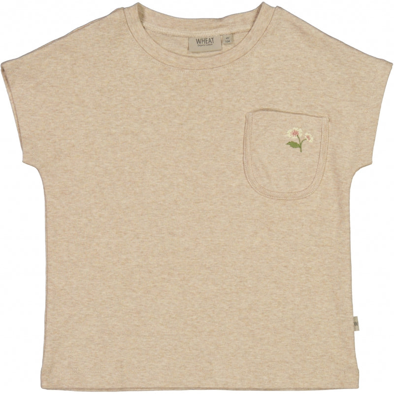 Wheat T-Shirt Tilla Embroidery Jersey Tops and T-Shirts 5413 oat melange