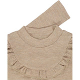 Wheat Wool T-shirt Wool Ruffle LS Jersey Tops and T-Shirts 3204 khaki melange