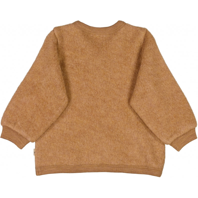 Wheat Wool Wool Fleece Cardigan Sweatshirts 3510 clay melange