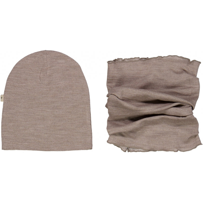 Wheat Wool Wool Hat & Neckwarmer Arta Acc 3211 grey khaki melange