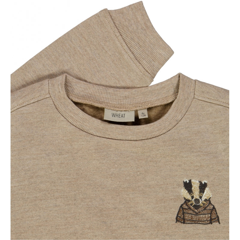 Wheat Wool Sweatshirt Badger embroidery Sweatshirts 3204 khaki melange