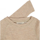 Wheat Wool Wool T-Shirt LS Jersey Tops and T-Shirts 3204 khaki melange