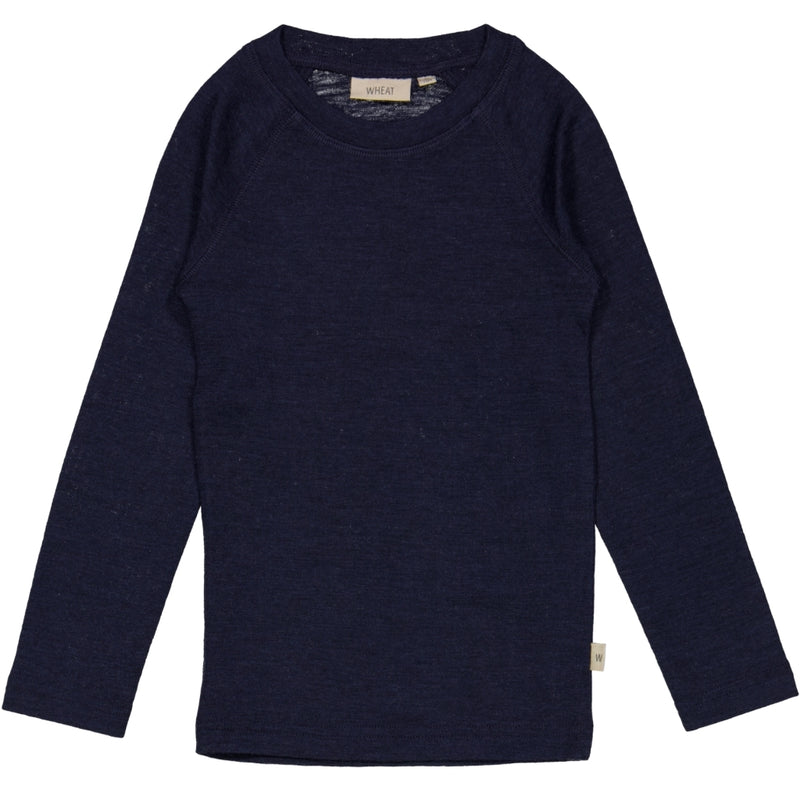 T-Shirt – LS navy - Wool