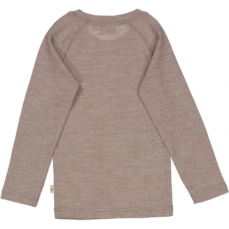Wheat Wool Wool T-Shirt LS Jersey Tops and T-Shirts 3211 grey khaki melange